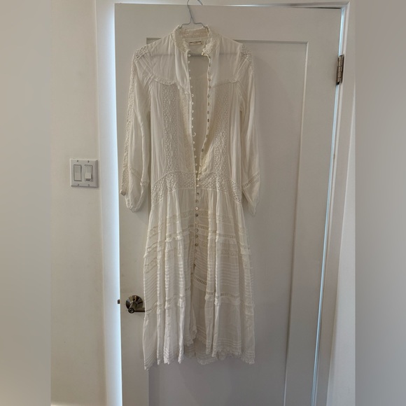 Spell Dresses & Skirts - Spell Ivory Button-Down Maxi Dress